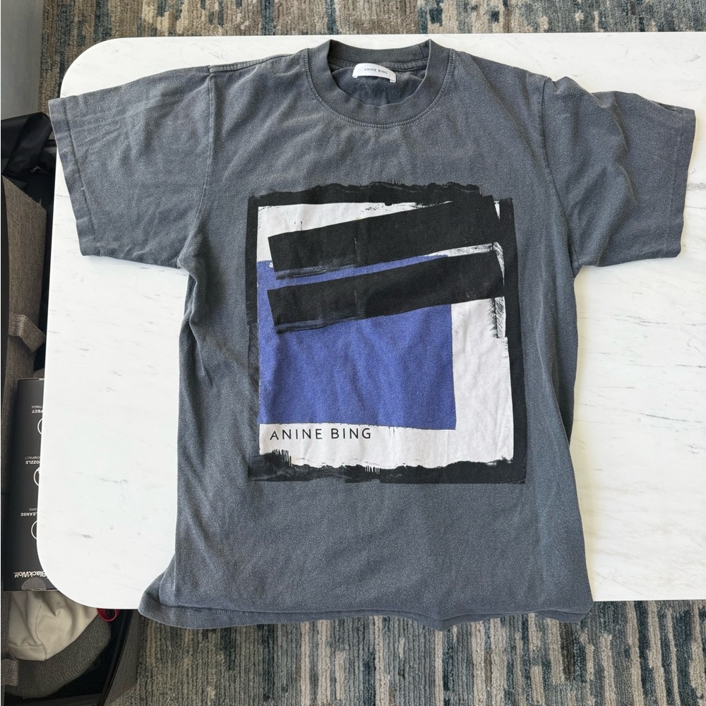 Anine Bing Women’s Blue and Black Graphic Tee